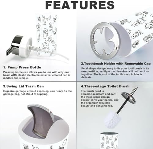 Stylish 6-Piece Bathroom Set for Kids Staff