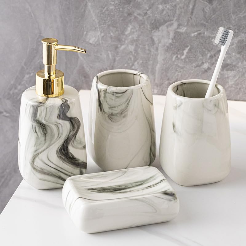 Comeon Ceramic 3-Piece Bathroom Set with Square Design