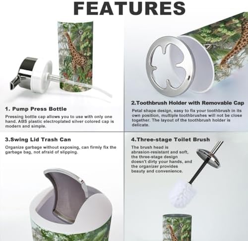 Set of 6 Funny bathroom accessories for Kids Adults