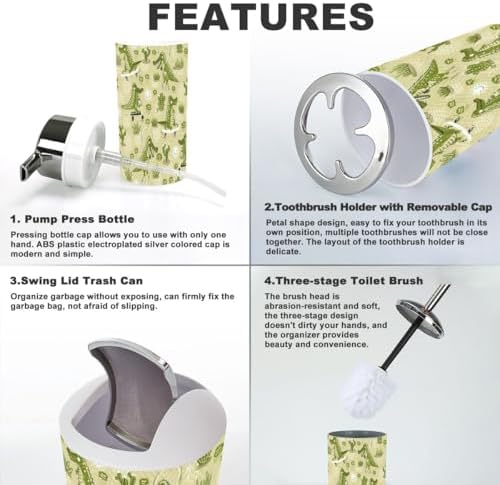 6-Piece Cute Bathroom Accessories Set