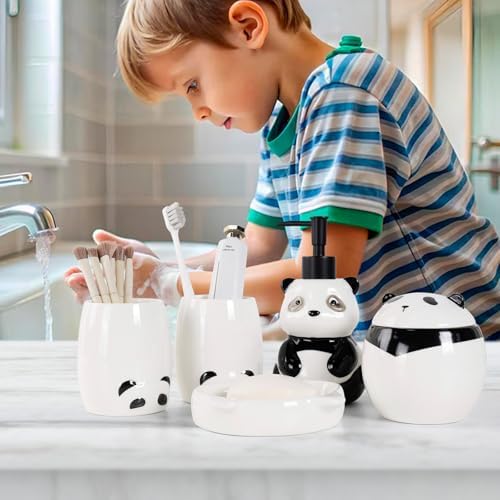 Cute Panda Bathroom Accessory Set 5PCS