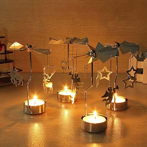 Eforcase Metal Gold Rotating Candle Holder