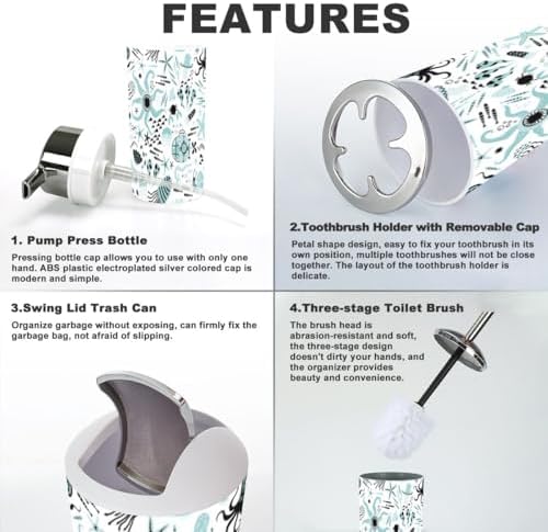 Bath Set 6 Pcs Trendy Baby Seamless Pattern