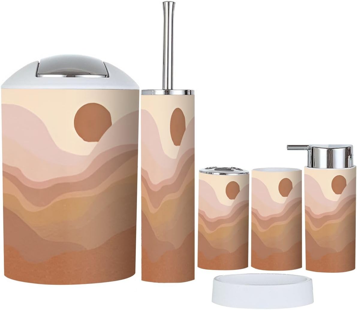 Contemporary Bathroom Accessories Set 6 Pcs