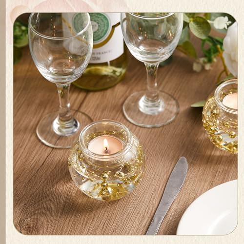 8-Piece Gold Pearl Votive Candle Holders