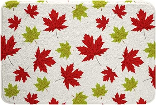 Maple Leaf Kids Bath Rugs Red White Design