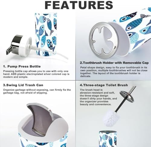 6-Piece Reusable Kids Safety Bathroom Set with Cute Fish Design