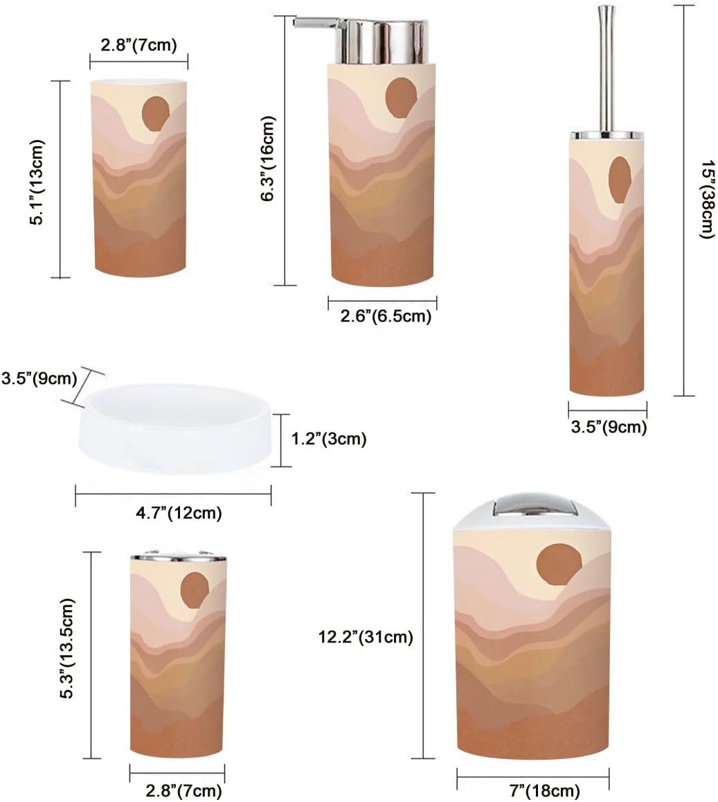 Contemporary Bathroom Accessories Set 6 Pcs