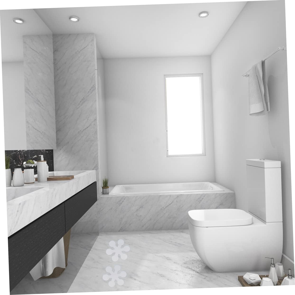 LIFKICH Snowflake Non-Slip Bathtub Stickers