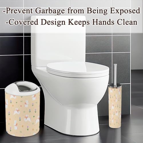 Exploring Bunnies Bows Flowers 6-Piece Bathroom Accessories Set
