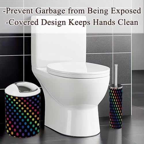 Stylish Rainbow Polka Dot Bathroom Collection 6-Piece Set