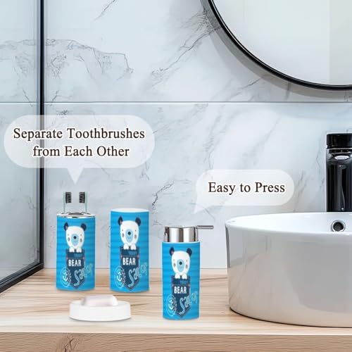 Bathroom Accessories Set 6 Pcs Cute Teddy Bear Sailor Boy Design