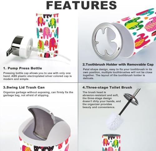 Bathroom Accessories Set Retro Elephant Design for Home Use