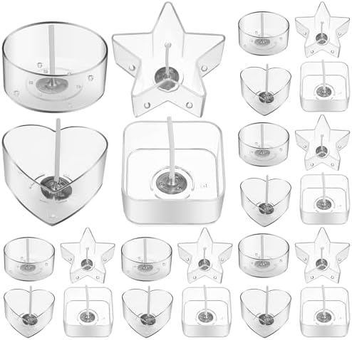 40pcs Plastic Clear Tealight Candle Cup Holders with 100 Wick