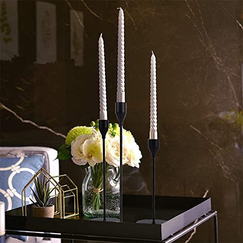 Matte Black Candlestick Holders Set of 6 for Wedding Party Use