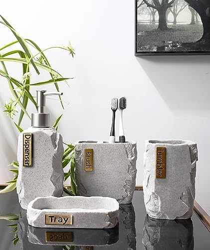 Hymmah Marble Bathroom Accessories Set