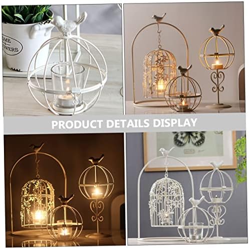 Rustic White Iron Candlestick Decor for Weddings and Homes