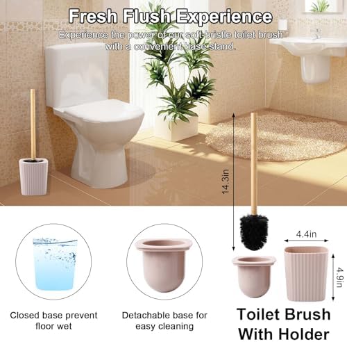 Elegant 10-Piece Bathroom Organizer Set with Bamboo Leather Features