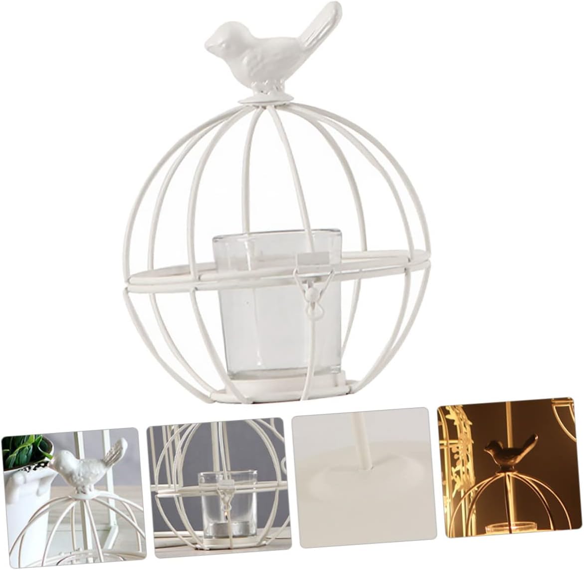 EPIGEIST Rustic Iron Candlestick Birdcage