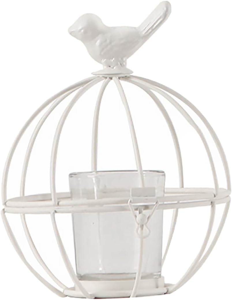 Rustic White Iron Candlestick Decor for Weddings and Homes