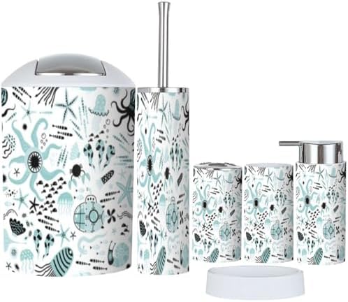 Bath Set 6 Pcs Trendy Baby Seamless Pattern
