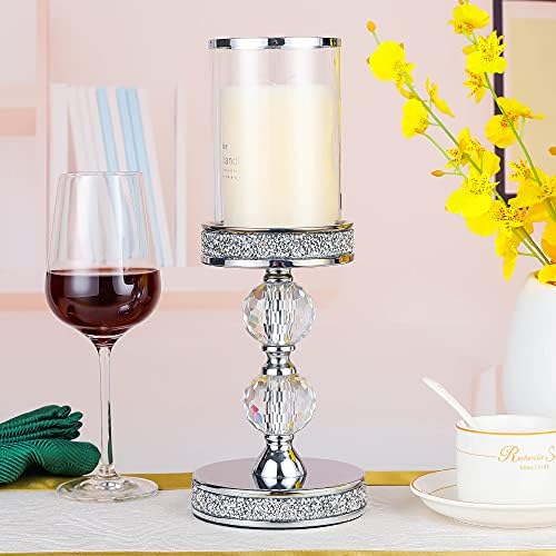 Candleholder for Pillar Candle Elegant Crystal Candleholder for Home and Wedding