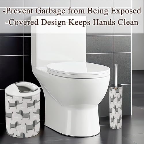 Bathroom Accessories Set 6 Pcs - Modern Dog Design for Kids Adults