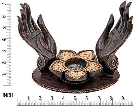 AeraVida Handcarved Open-Handed Candle Jewelry Holder