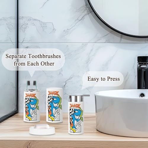 Sturdy Cartoon bathroom Accessories Set Durable Organization for Kids