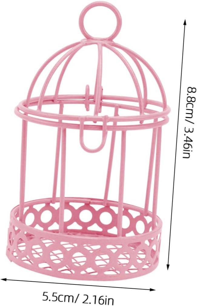 3pc Set Wrought Mini Birdcage Ornament Bird Cage Candle