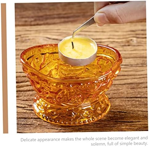 DECO-PROFESSIONAL 7-Ounce ingot-shaped glass candle holder