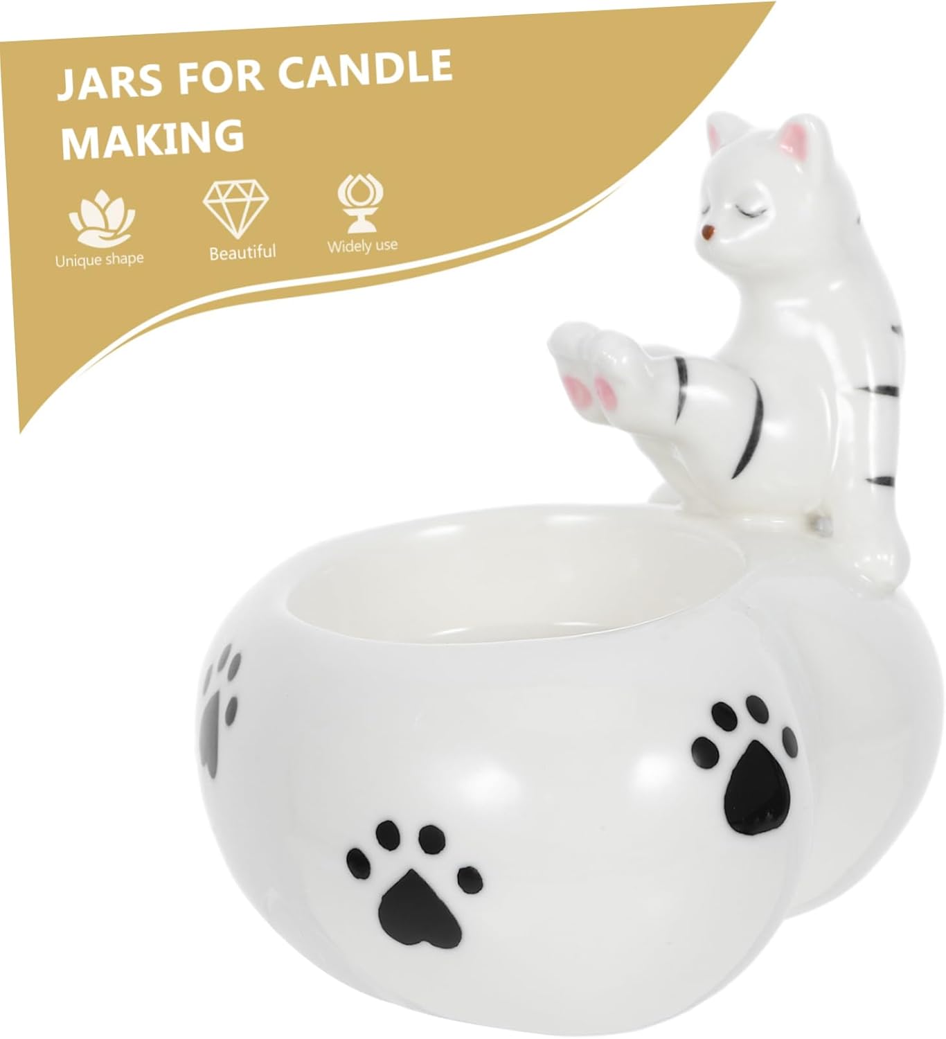 Unique Ceramic Cat Tea Light Candle Holder