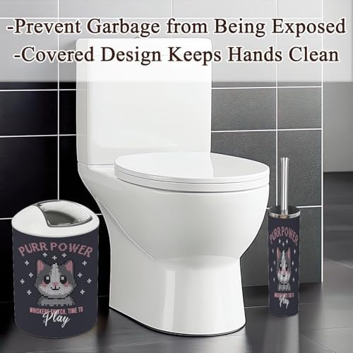 Stylish 6-Piece Cat-Themed Bathroom Set