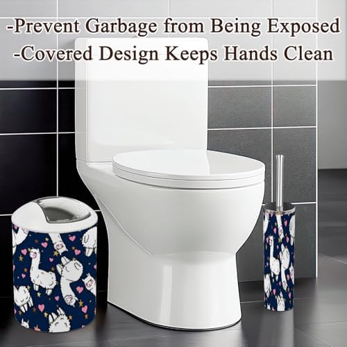 Bathroom Accessories Set 6 Pcs Durable Cute Alpacas Decor