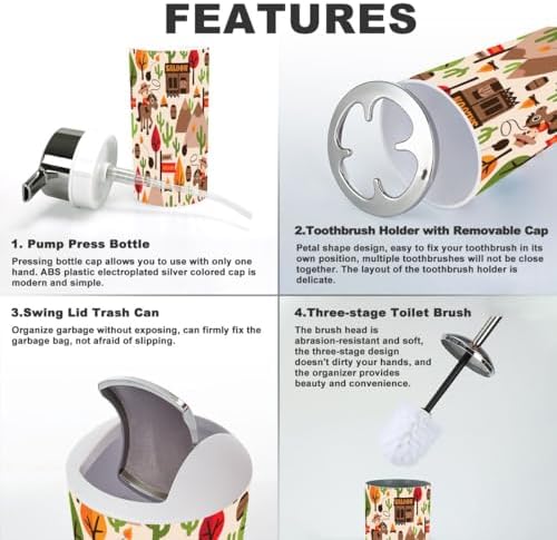 Essential Bathroom Accessories Set for 6 Piece - Durable Stylish