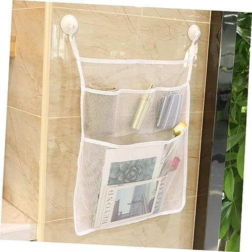 IMIKEYA Multifunctional Mesh Storage Bag with Strong Hooks for Bathroom Organization