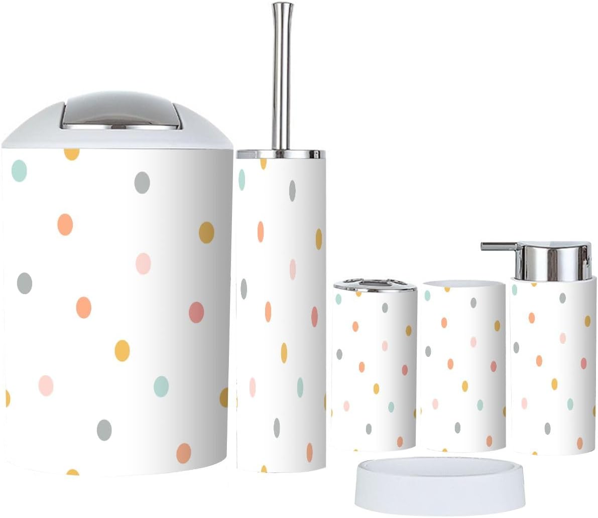 Bright Confetti Bathroom Accessories Set 6 Pcs
