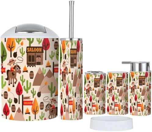 Essential Bathroom Accessories Set for 6 Piece - Durable Stylish
