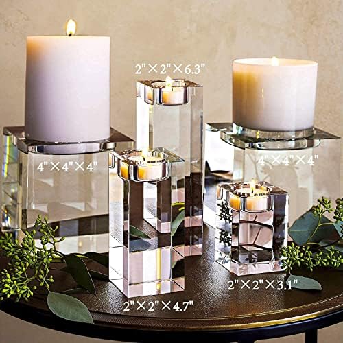 Stylish Crystal Candle Holders Set for Your Home or Wedding