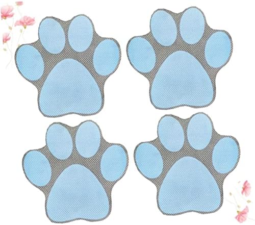 Happyyami 4-Piece Cartoon Dog Footprint Sticker Set for Bathtub Bath Safety