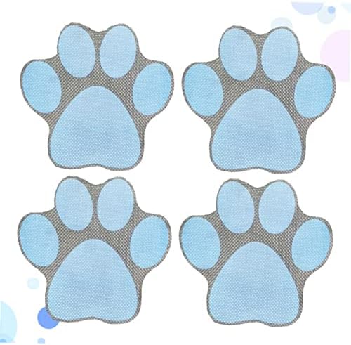 Happyyami 4-Piece Cartoon Dog Footprint Sticker Set for Bathtub Bath Safety