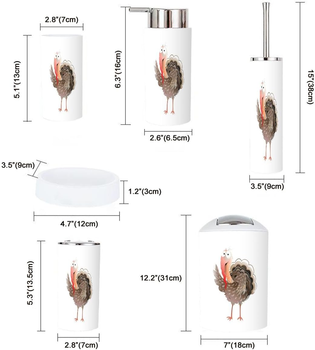 Cute Turkey Bird Bathroom Accessories Set for Kids