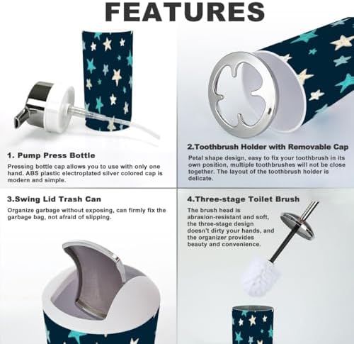 6-Piece Bathroom Set with Star Design