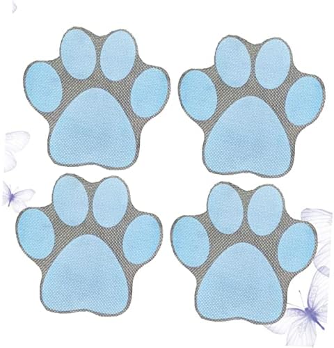4-Piece Cartoon Dog Footprint Stickers for Bathtub Safe Fun Bath Time
