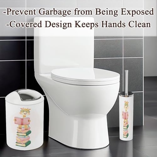 Cute Happy Nerdy Giraffe Bathroom Accessory Set 6 Pcs
