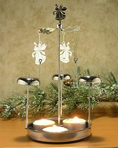 BANBERRY DESIGNS Tealight Candle Spinner with Bell Chimes - Scandinavian Style