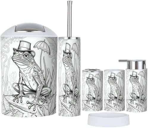 Bath Decor Set 6 Piece for Home Organization