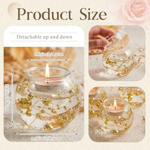 8-Piece Gold Pearl Votive Candle Holders