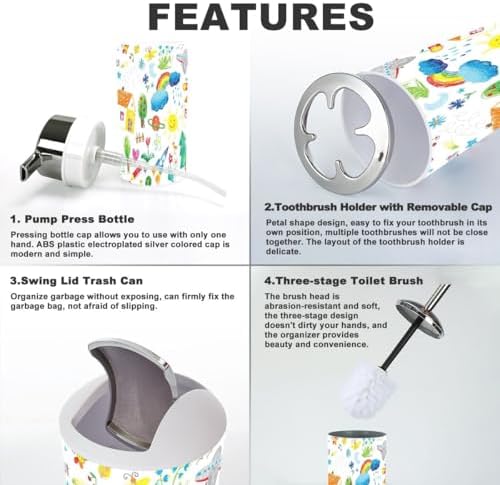 Bathroom Accessory Set - 6 Piece - Durable Design