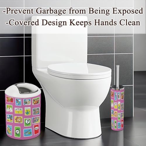 Bathroom Accessories Set 6 Pcs Comic Book Style Decor